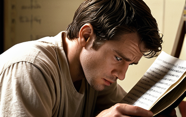 **

A focused actor deeply studying a script, surrounded by notes highlighting character motivations, fears, and dreams. The scene should emphasize the actor's dedication to understanding the character's core essence.

**