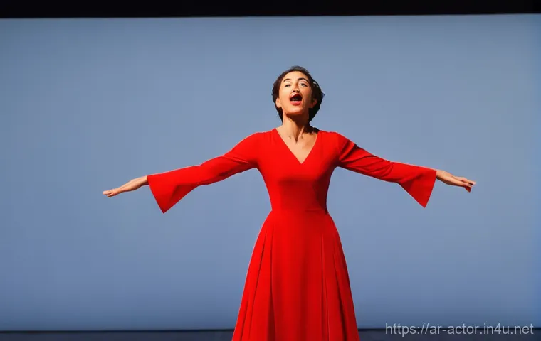 연극배우의 실전 연기 팁 - **Prompt:** A seasoned theater actor, dressed in elegant, modest stage attire, sits thoughtfully in ...